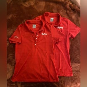 Callaway Red Polo Shirts, with Hyvee logo